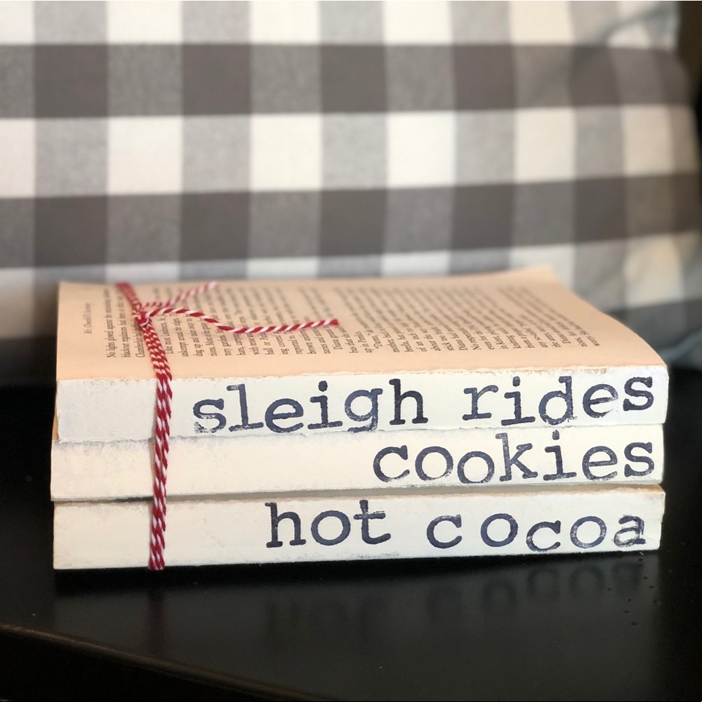 Hand stamped books - Christmas